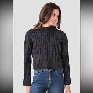 By Together • Black Sparkle Mock neck Sweater S NWT